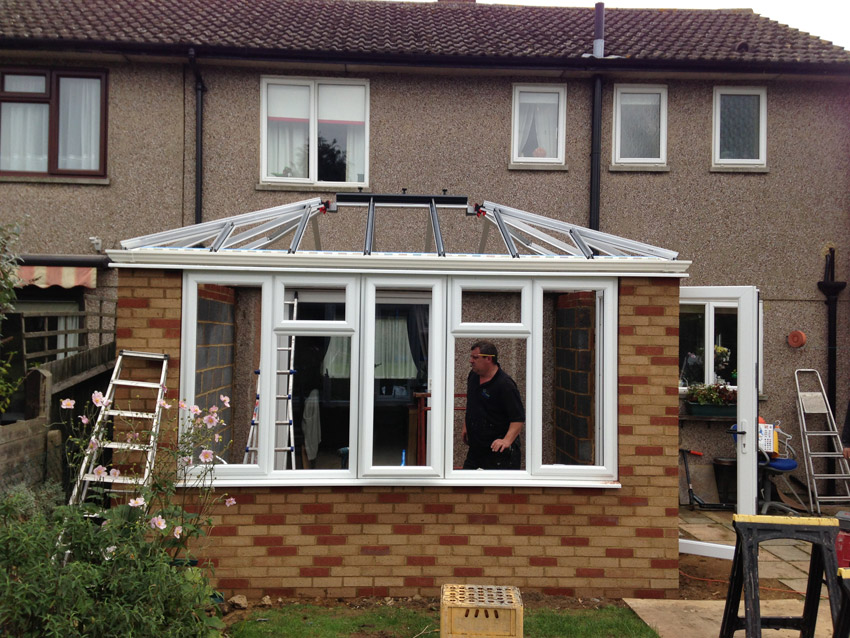 Livin Room style extension with Edwardian Roof in Stone, Aylesbury